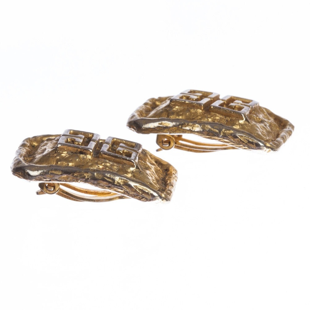 Givenchy Monogram Rectangular Nugget Earrings - image 3